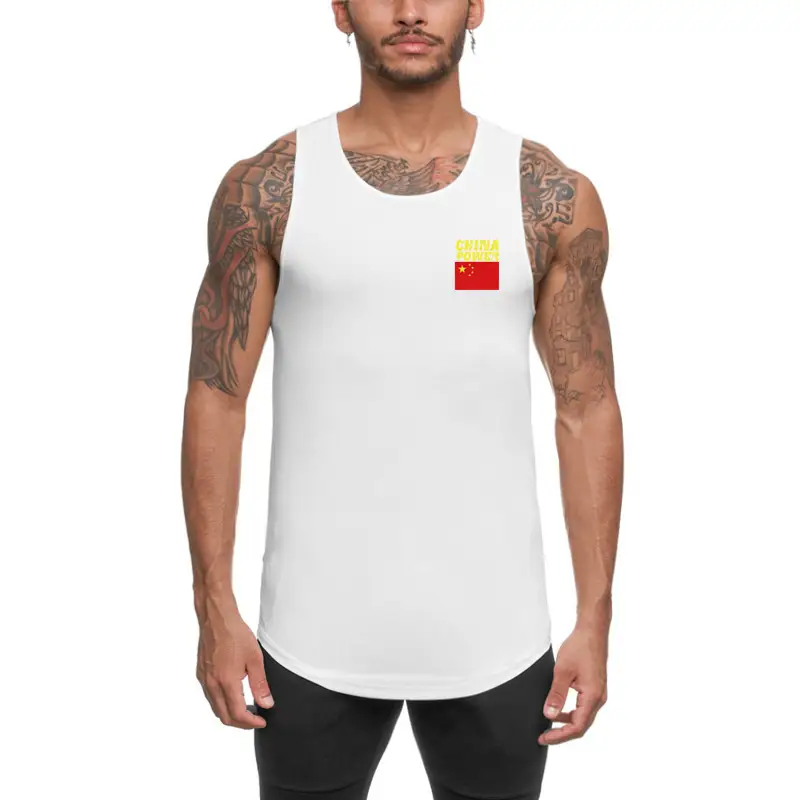 Men's Black Sleeveless Waistcoat Vest Chinese Print Summer Training - Image 7