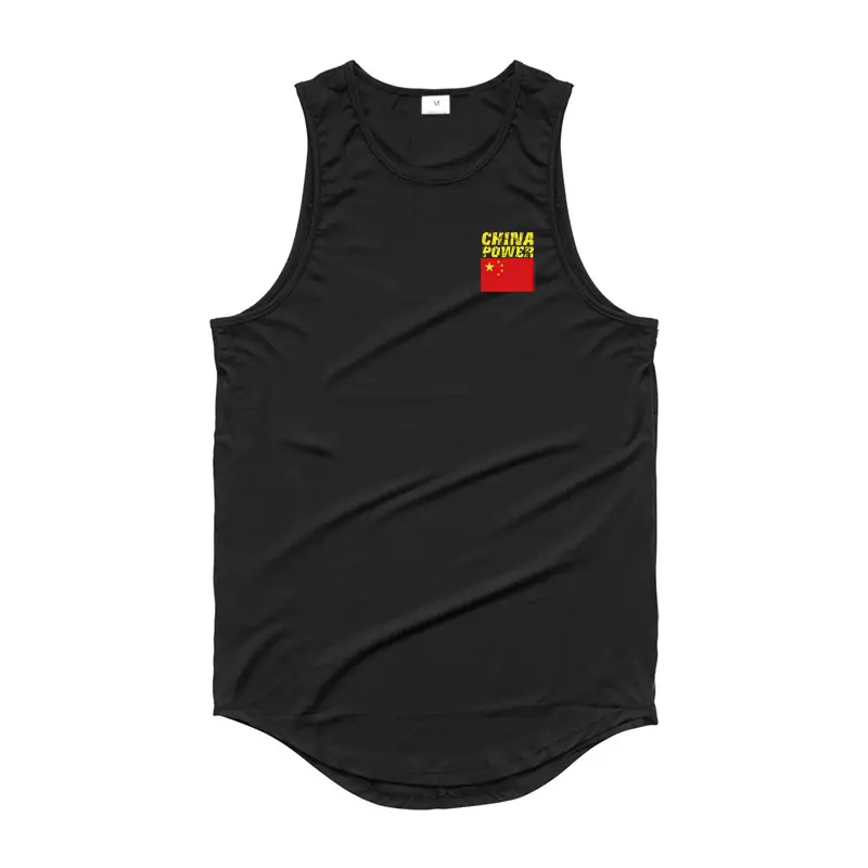 Men's Black Sleeveless Waistcoat Vest Chinese Print Summer Training - Image 3
