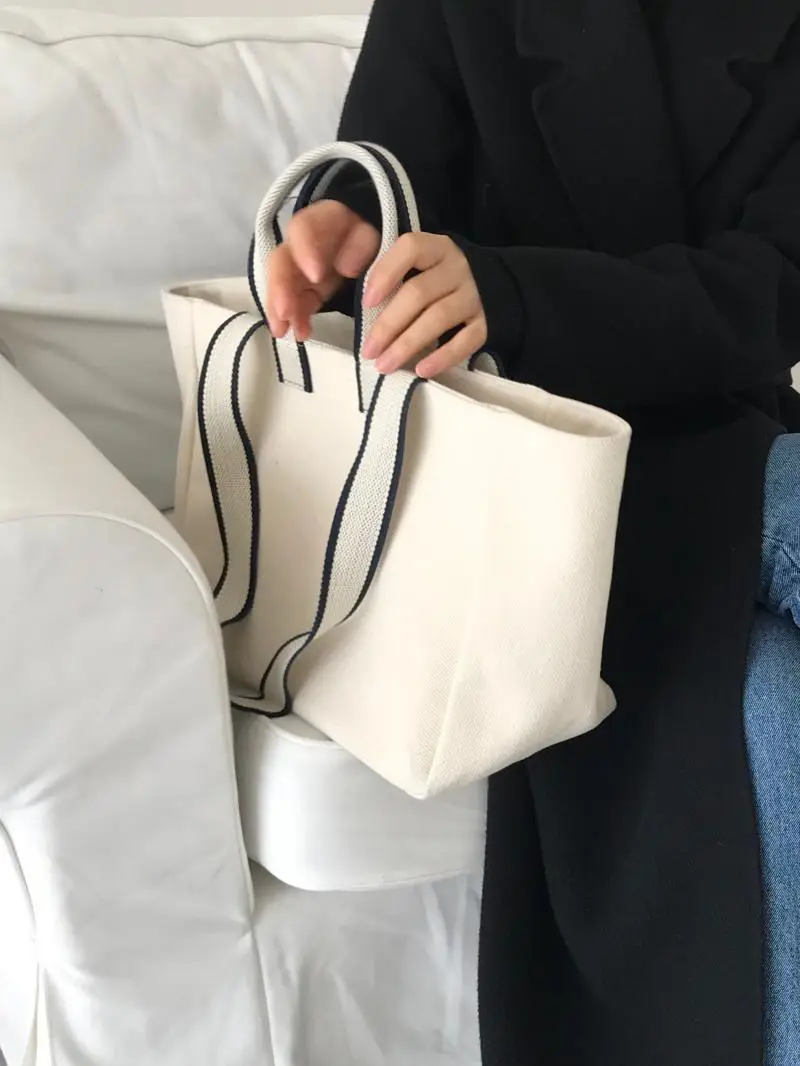 Trendy Canvas Shoulder Bag with Blue Shawl — feature 13