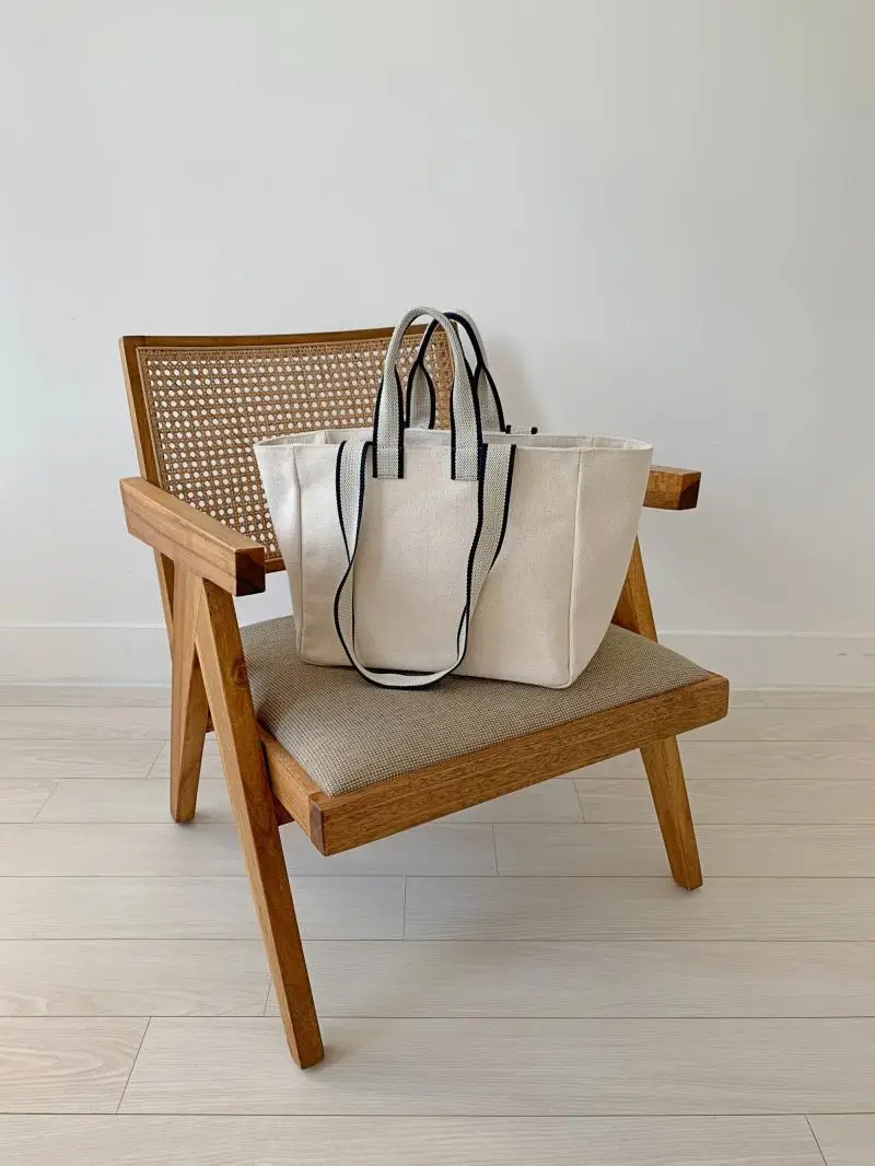 Trendy Canvas Shoulder Bag with Blue Shawl — feature 16