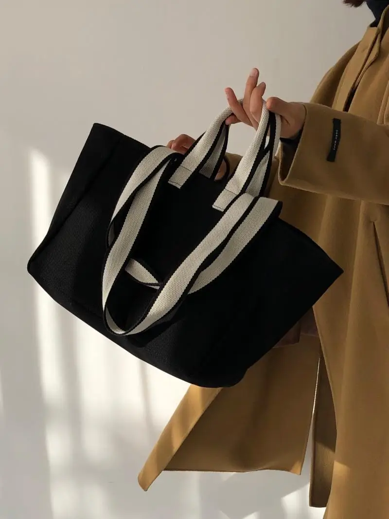 Trendy Canvas Shoulder Bag with Blue Shawl — feature 18