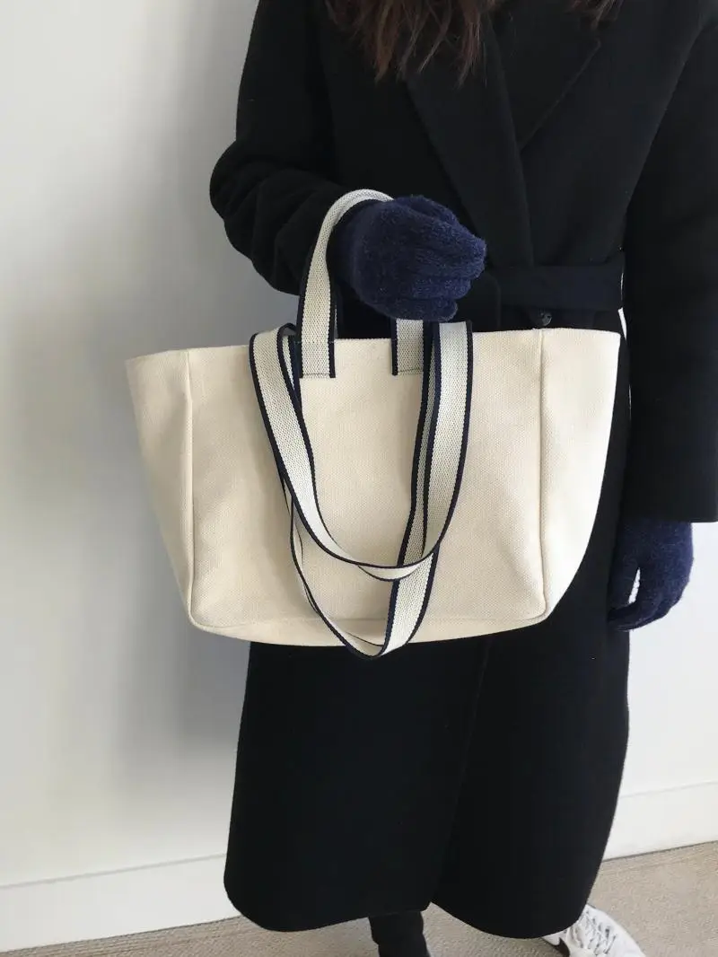 Trendy Canvas Shoulder Bag with Blue Shawl — feature 20