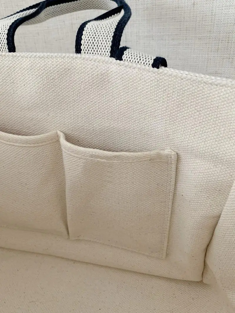 Trendy Canvas Shoulder Bag with Blue Shawl — feature 22