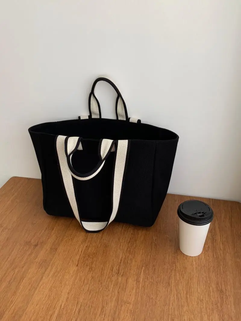 Trendy Canvas Shoulder Bag with Blue Shawl — feature 23