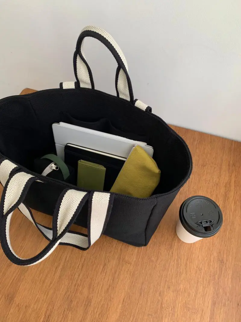 Trendy Canvas Shoulder Bag with Blue Shawl — feature 27