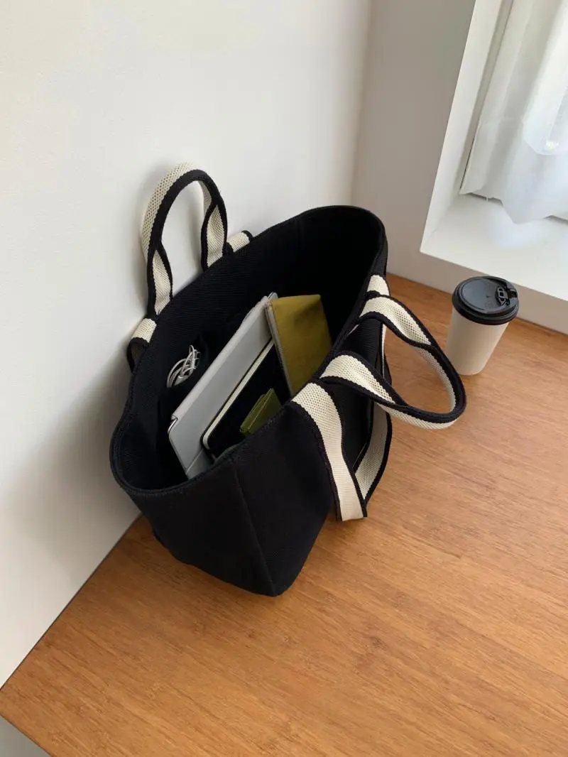 Trendy Canvas Shoulder Bag with Blue Shawl — feature 28