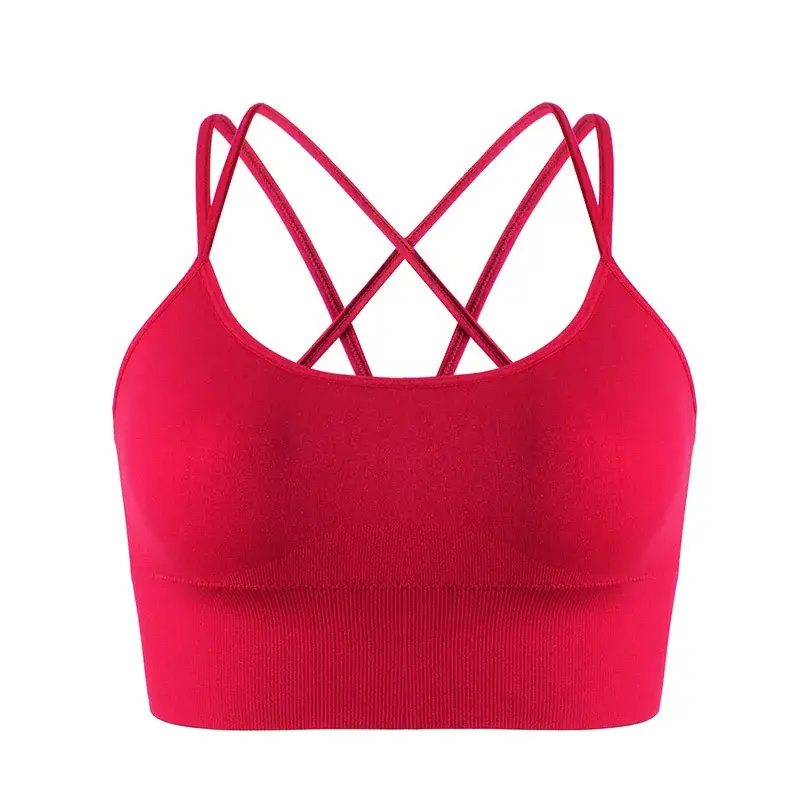 Wireless Sports Bra with Cross Back & Quick-Drying Design