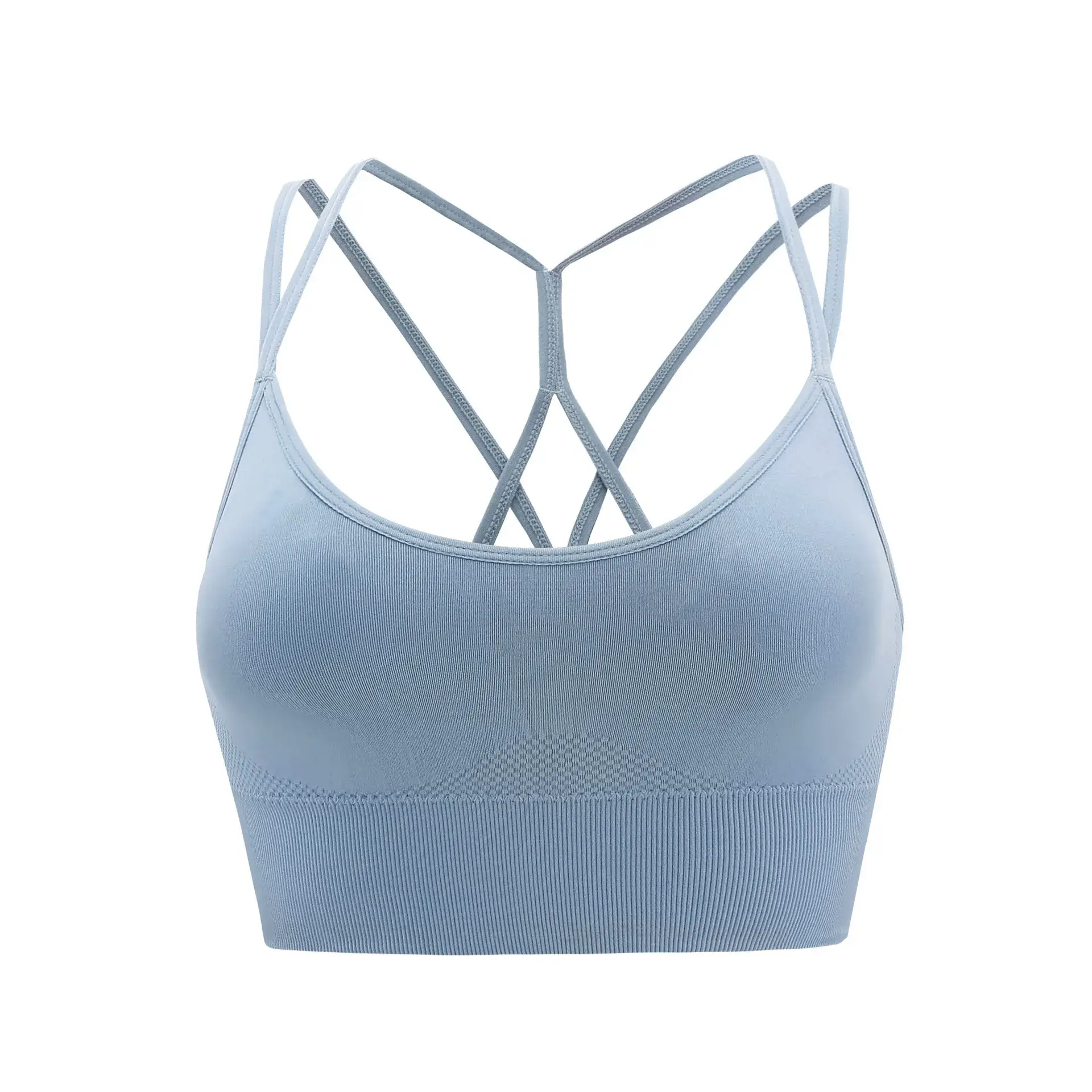 Wireless Sports Bra with Cross Back & Quick-Drying Design