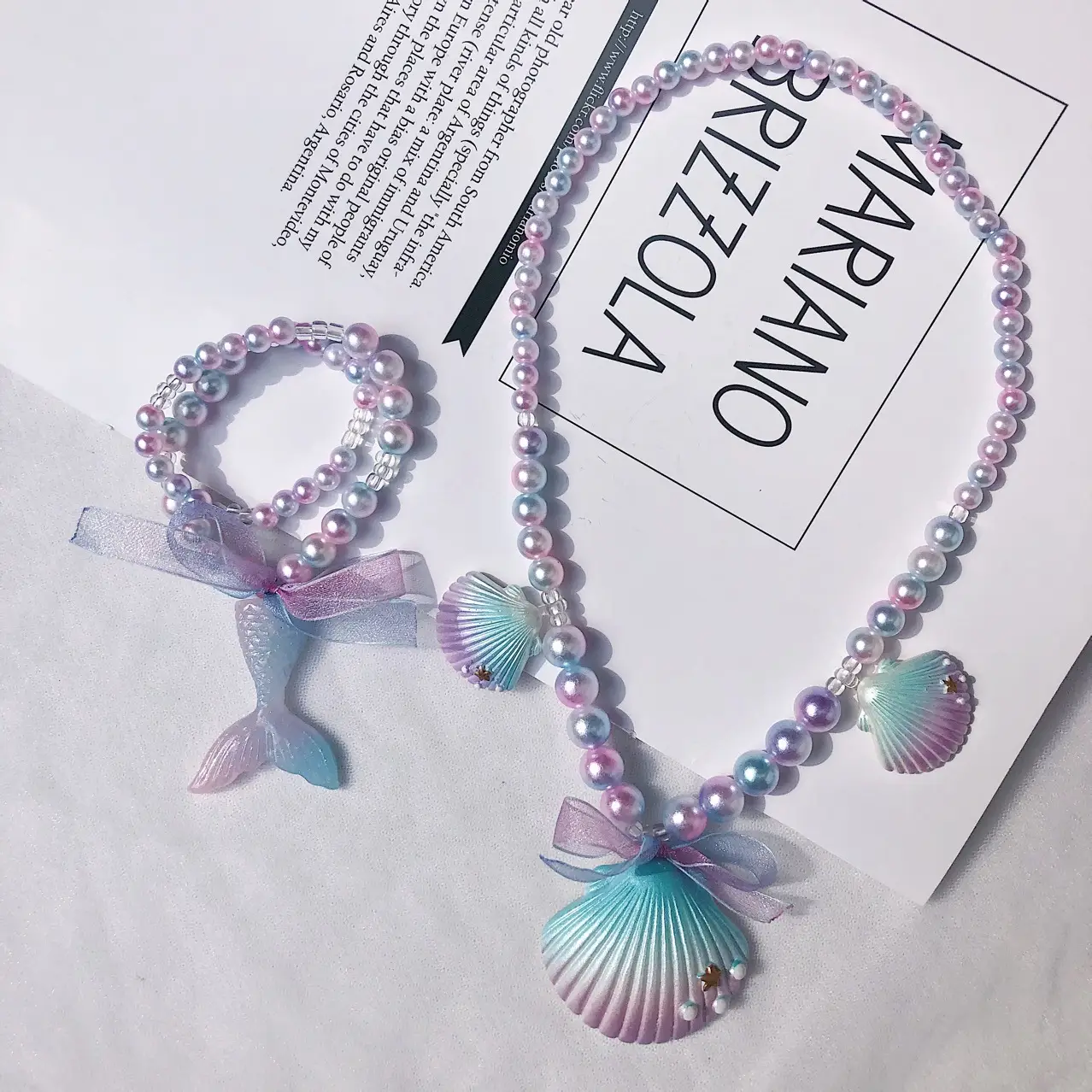 Girls' Mermaid Necklace with Pearl & Shell Accents — feature 6
