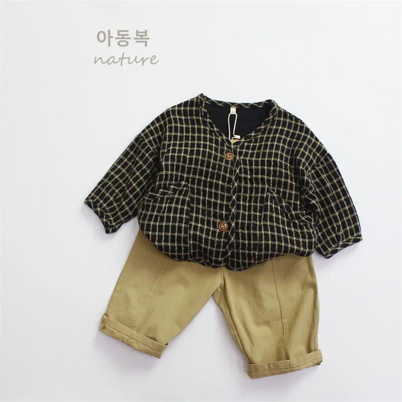 2025 New Kids Plaid Cardigan Jacket Set — feature 13