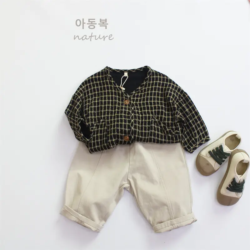 2025 New Kids Plaid Cardigan Jacket Set — feature 14