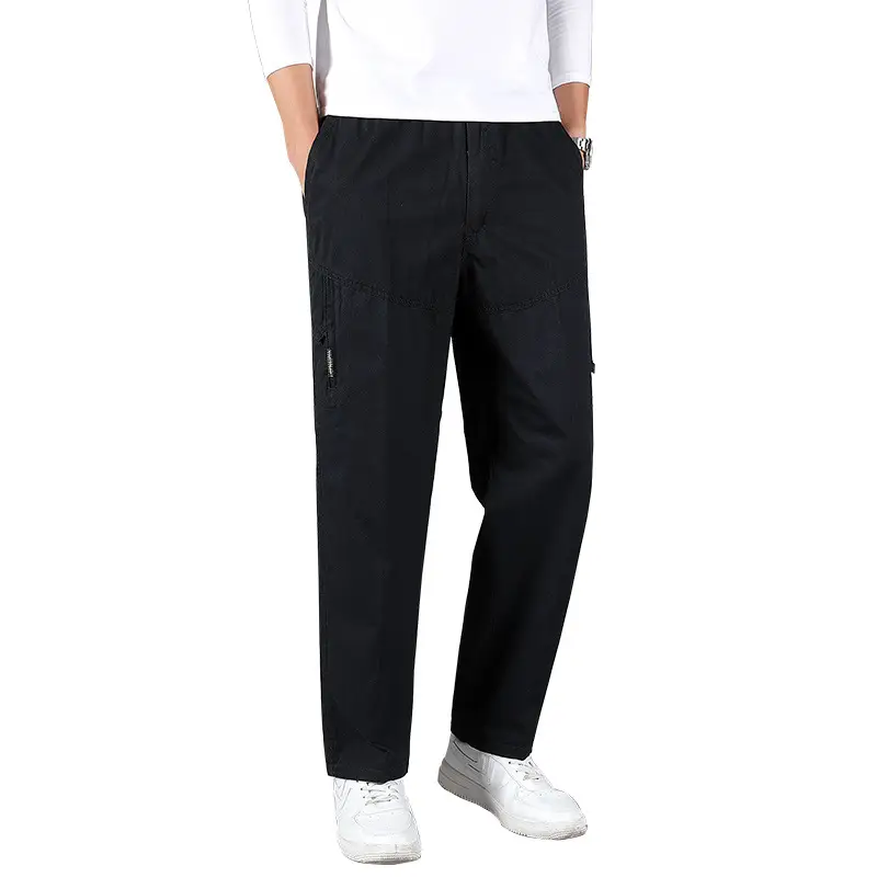 Men's Grey Casual Overalls Large Washed Trousers - Image 10