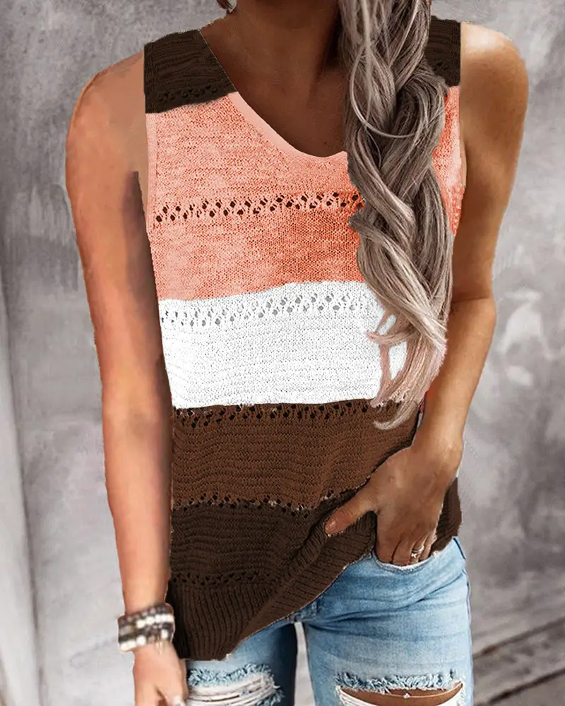 Women V-Neck Knit Sweater Blue Light Misty Design