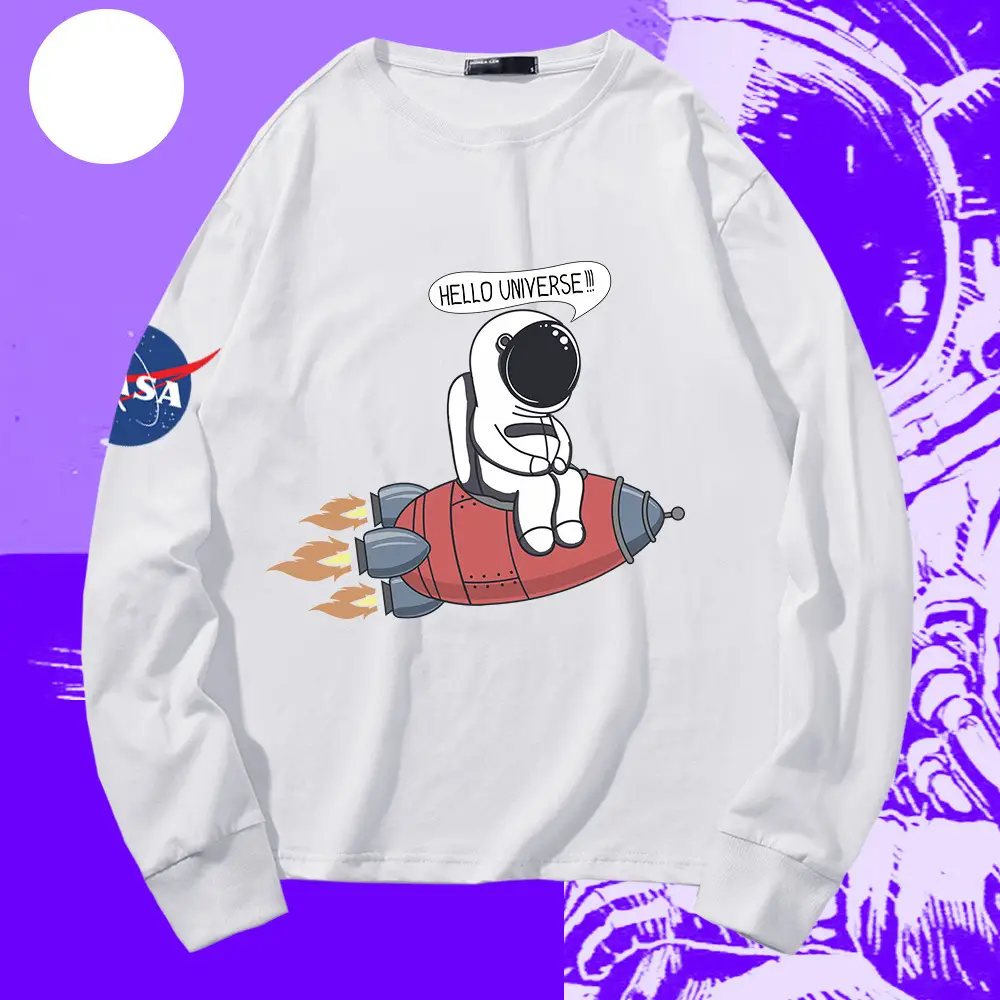 Nasa Space Aesthetic Yellow Long Sleeve Sweatshirt - Image 11
