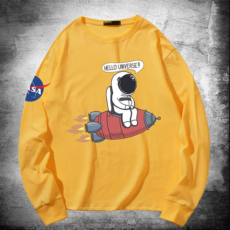 Nasa Space Aesthetic Yellow Long Sleeve Sweatshirt - Image 12