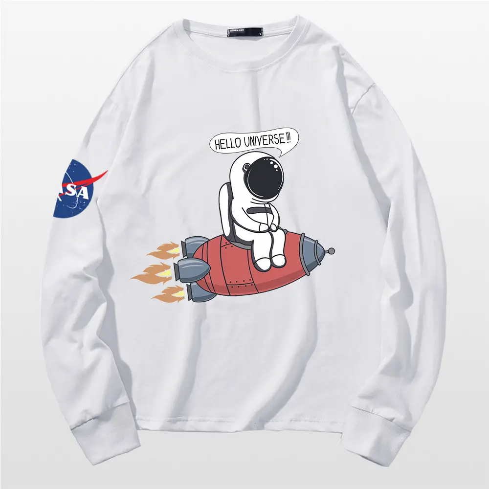 Nasa Space Aesthetic Yellow Long Sleeve Sweatshirt - Image 2