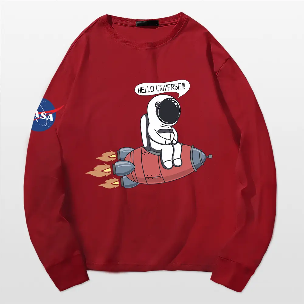 Nasa Space Aesthetic Yellow Long Sleeve Sweatshirt - Image 4