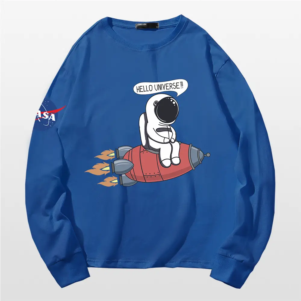 Nasa Space Aesthetic Yellow Long Sleeve Sweatshirt - Image 5