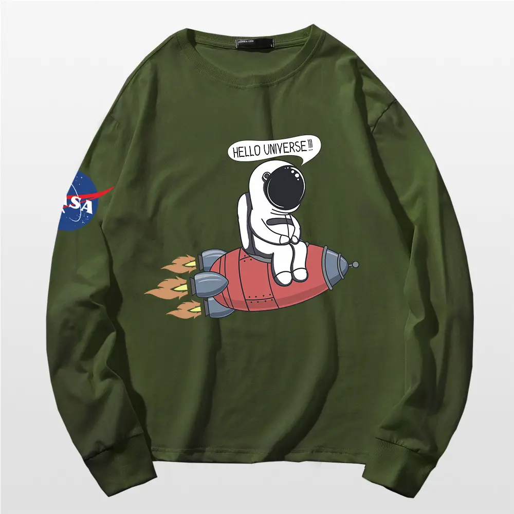 Nasa Space Aesthetic Yellow Long Sleeve Sweatshirt - Image 6