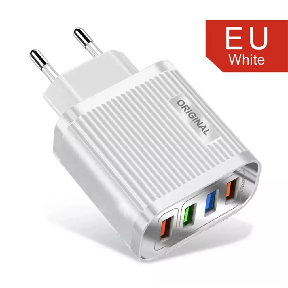 US 4 USB Travel Charging Head Black - Image 3