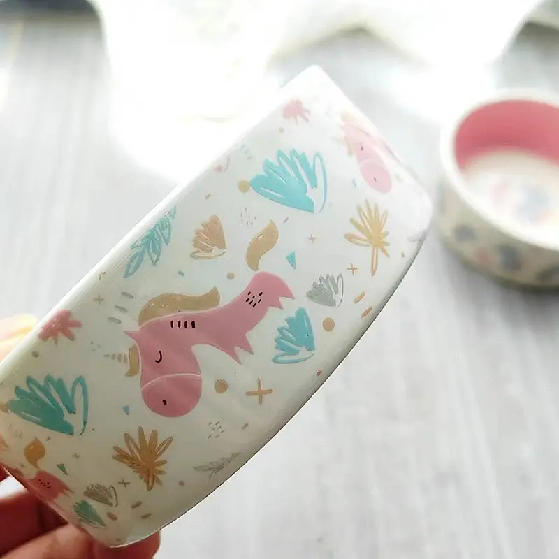 Pet Supplies Ceramic Bowl Unicorn Cat Bowl Water and Food Feeder Easy to Clean Anti-Spill Wholesale Dog Bowl in Stock - Image 12