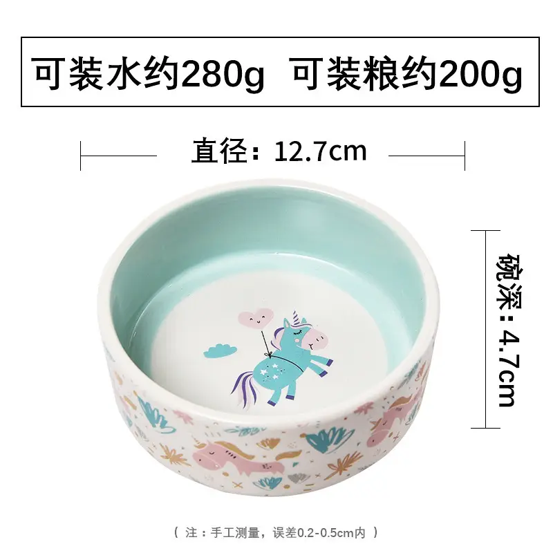 Pet Supplies Ceramic Bowl Unicorn Cat Bowl Water and Food Feeder Easy to Clean Anti-Spill Wholesale Dog Bowl in Stock - Image 2