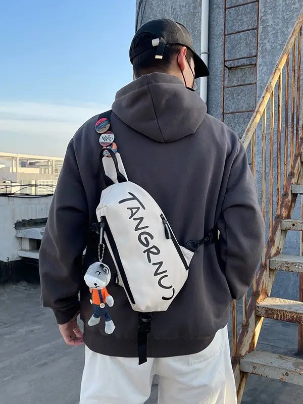Men's Japanese Style Crossbody Bag Black Casual Sports Bag - Image 4