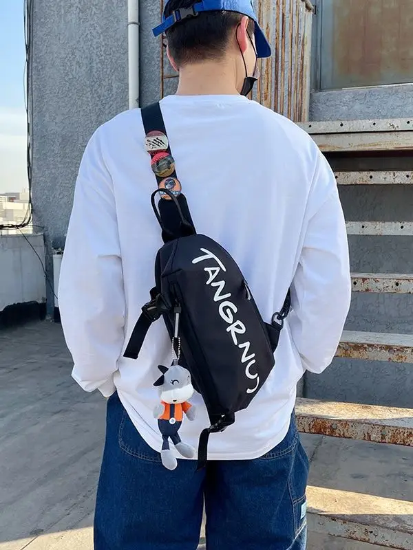 Men's Japanese Style Crossbody Bag Black Casual Sports Bag - Image 6