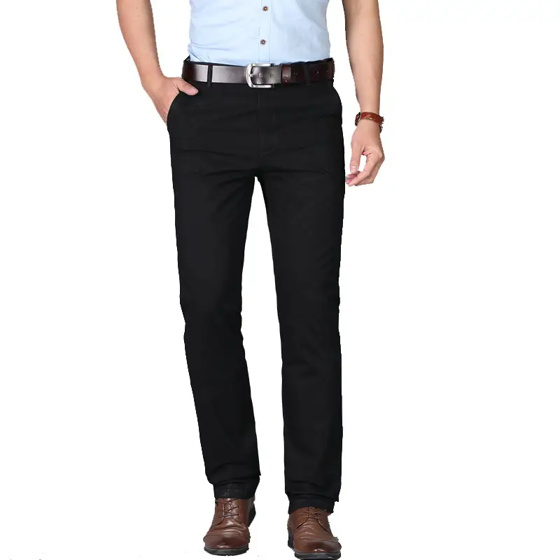 2025 Thin Men's Slim Casual Pants Cotton Straight Leg - Image 10