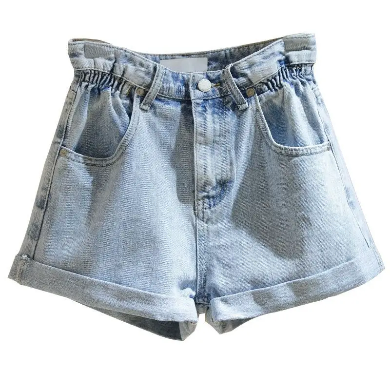 Women Denim Shorts Ruffled Hem Slimming 2025 - Image 5