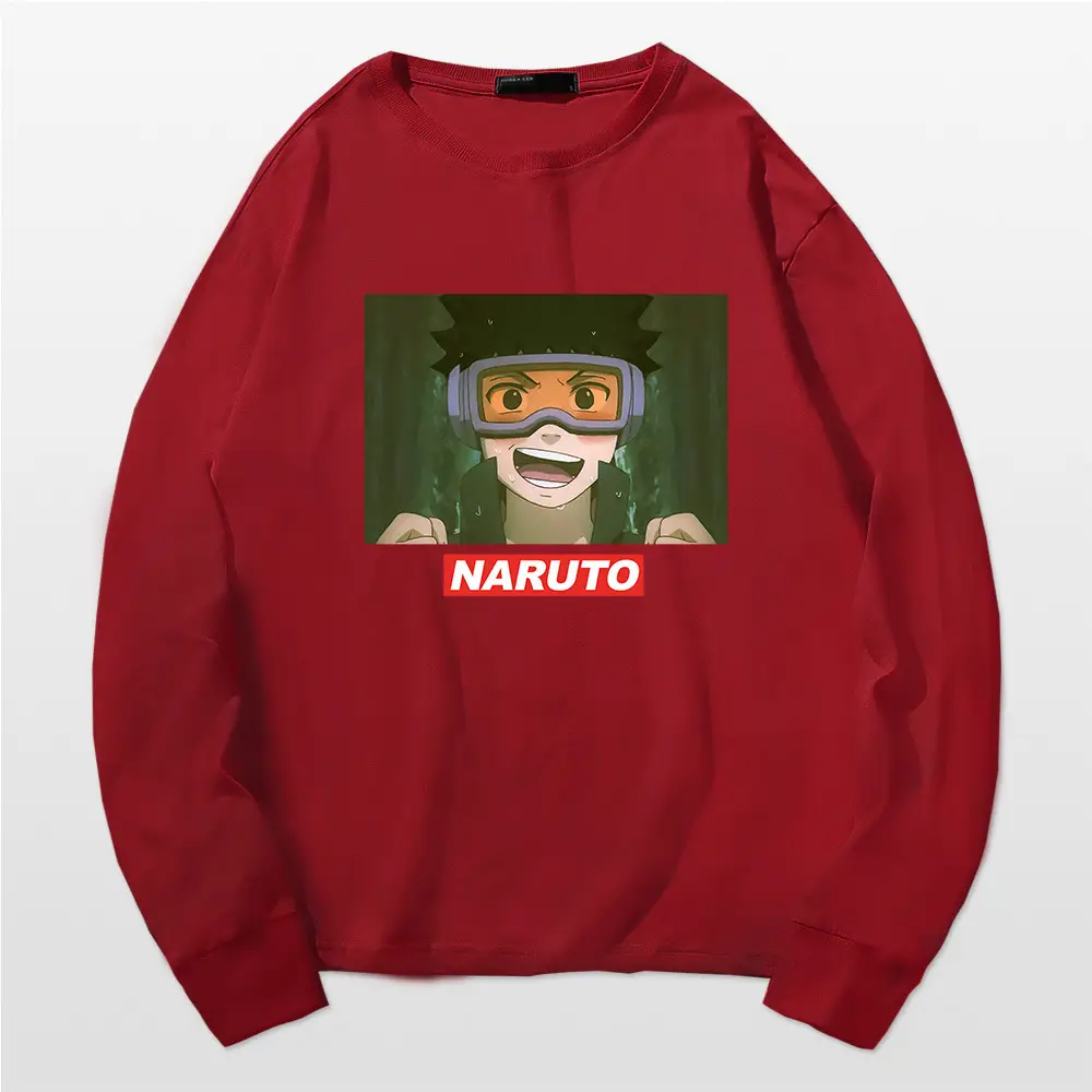 Naruto Anime Print Long Sleeve T-Shirt Pink - Image 4