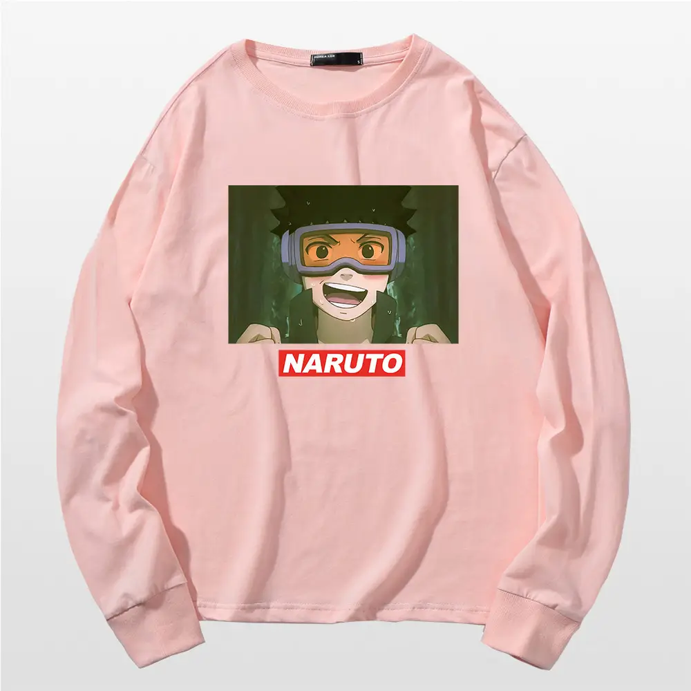 Naruto Anime Print Long Sleeve T-Shirt Pink - Image 8