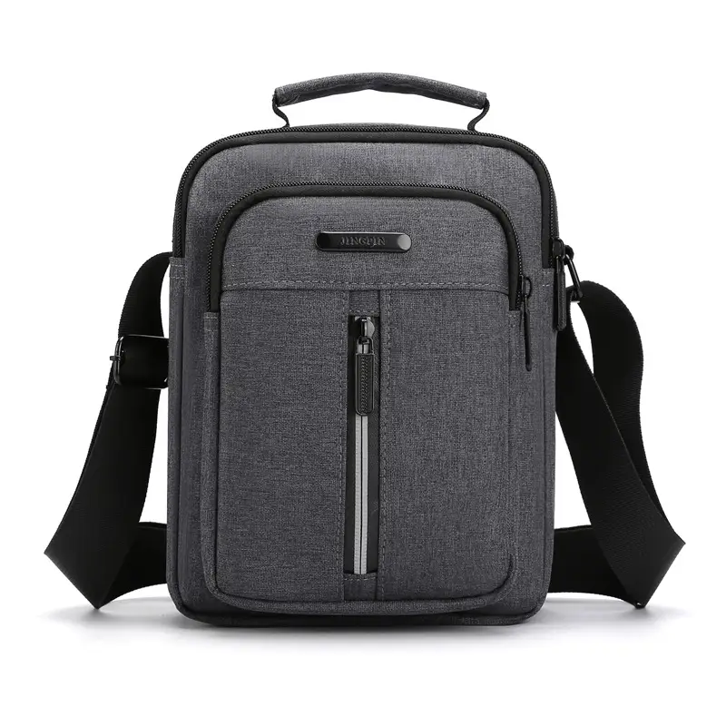 Men's Blue Denim Crossbody Bag Large Capacity Commuting - Image 3