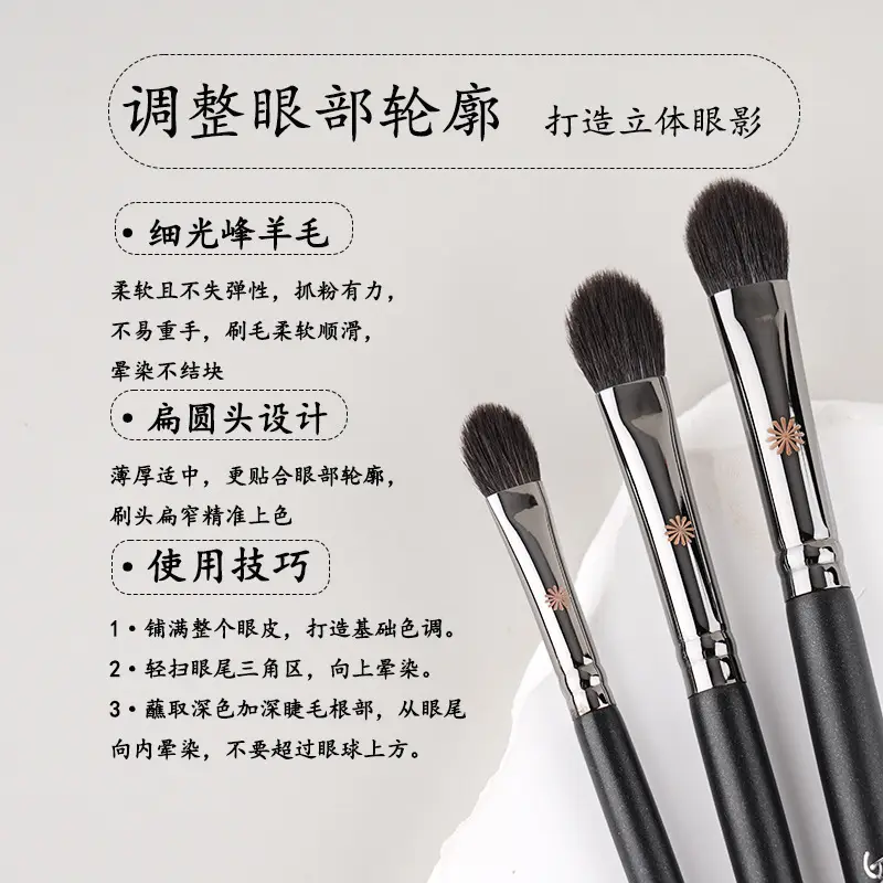 Picasso Animal Hair Eyeshadow Brush Set for Blending & Contouring - Image 5