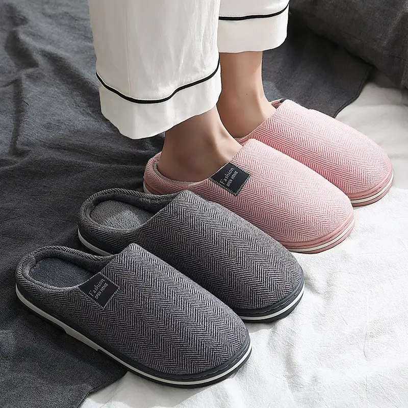 Home Cotton Slippers for Winter, Women's Indoor Large Size Plush Warm Slippers, Men's Winter Bedroom Cotton Slippers, Wholesale - Image 7