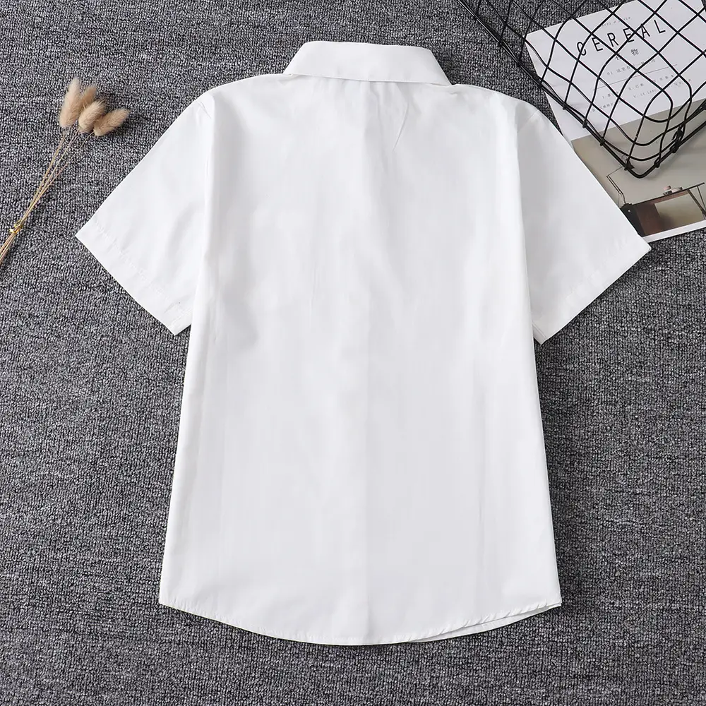 Japanese College Embroidered White Collar Shirt Set - Image 7