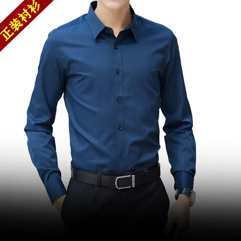 Men Blue Slim Fit Long Sleeve Shirt - Image 6