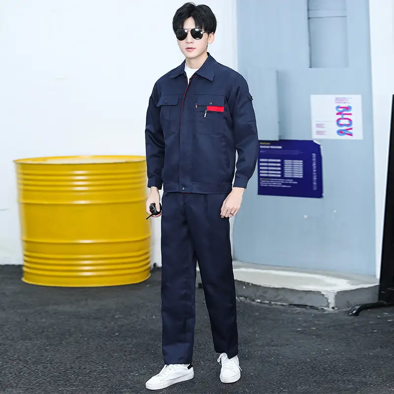 Blue Printed Work Suit for Men Factory Workshop Wear - Image 10