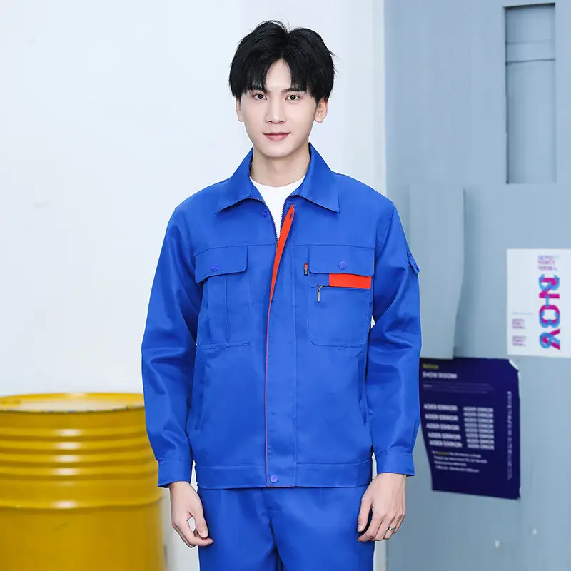 Blue Printed Work Suit for Men Factory Workshop Wear - Image 5
