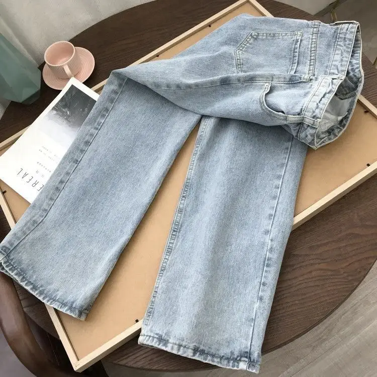 Women Straight High-Waist Jeans 2025 Korean Style Wide Leg - Image 14