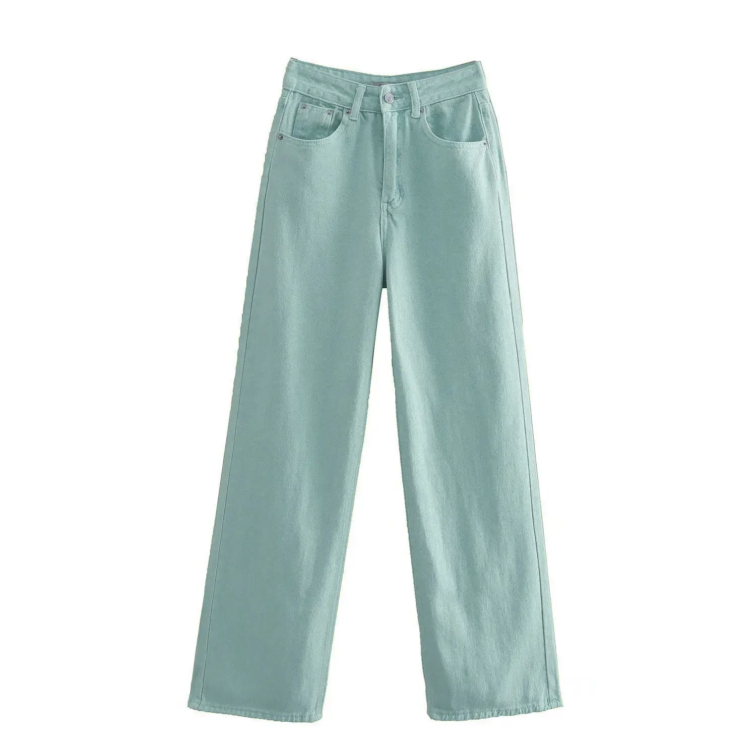 Women Straight High-Waist Jeans 2025 Korean Style Wide Leg - Image 8