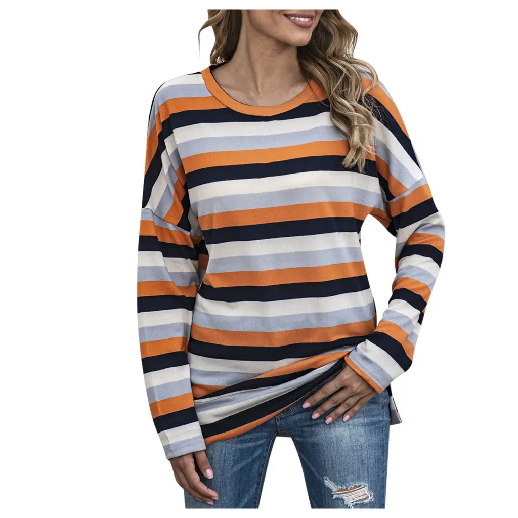 Striped Knit Crewneck Women Large Summer Wear - Image 6