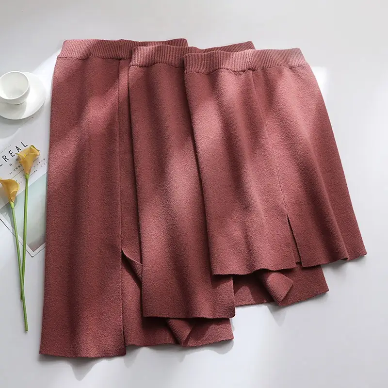 Women Knitted Wool Skirt High Waist Slim Fit 2025 - Image 2