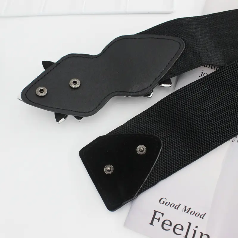 Rose Rhinestone Belt for Women Black Floral Decor