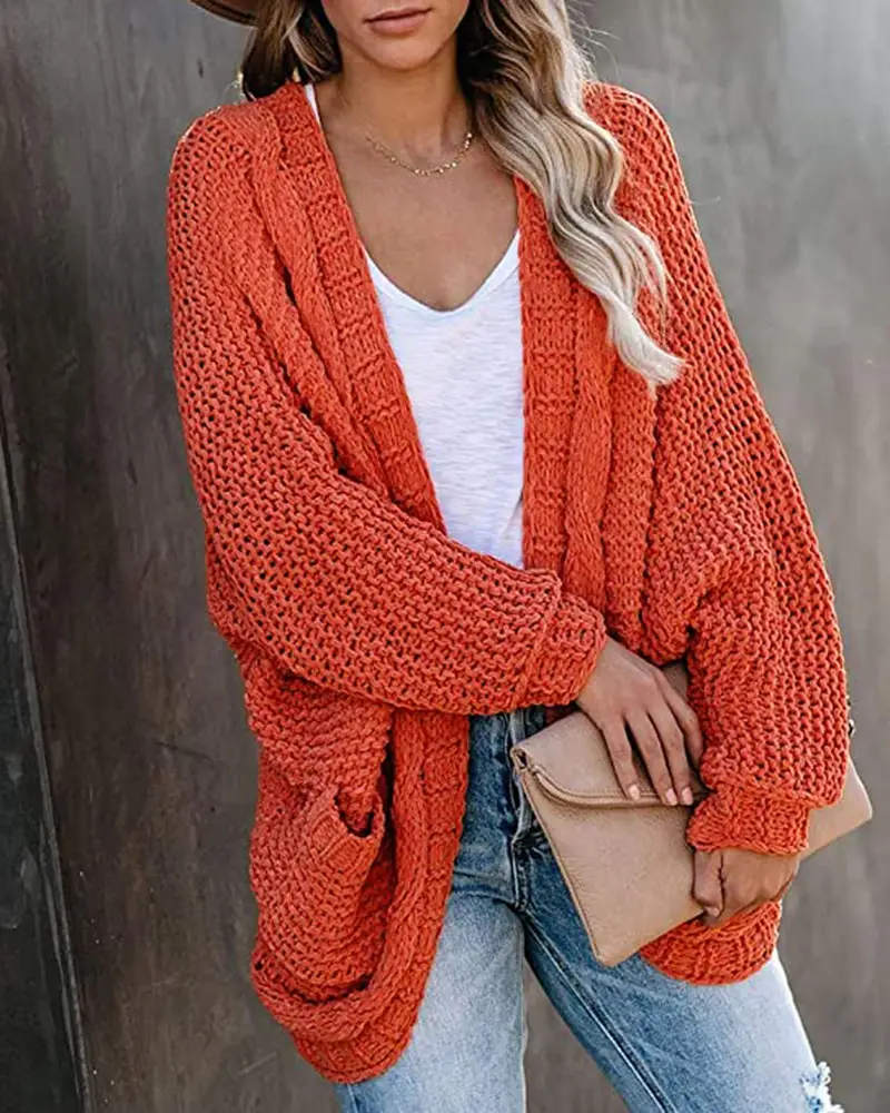 2025 Women's Rope Cardigan Thick Sweater Jacket Large