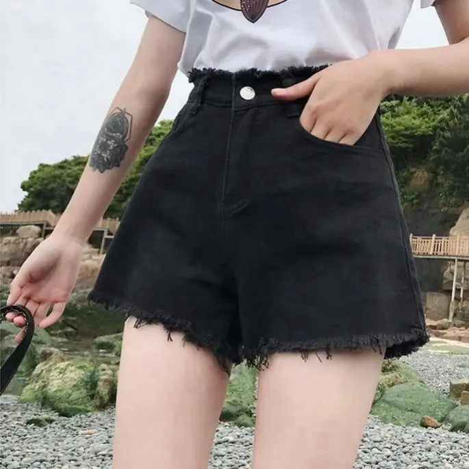Korean Style High Waist Denim Shorts Women 2020 - Image 8