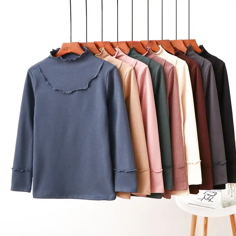 Women Green High Neck Long Sleeve Shirt Large - Image 10