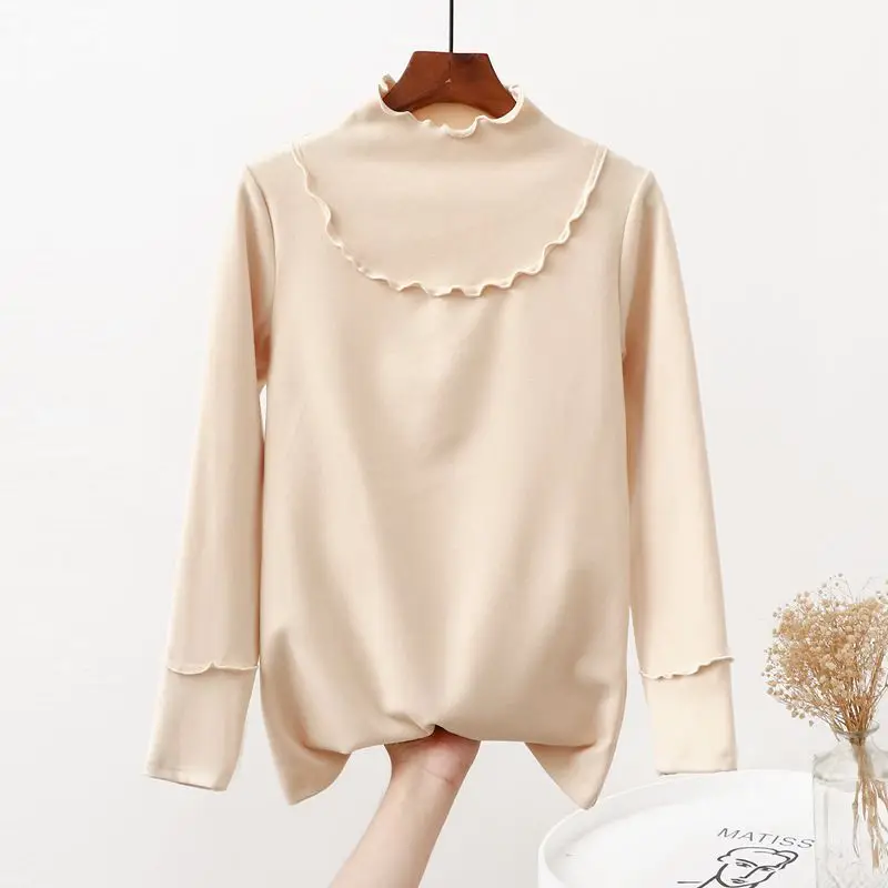 Women Green High Neck Long Sleeve Shirt Large - Image 8