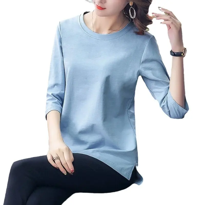 Women Pink 7 Sleeve T-Shirt Summer Wear