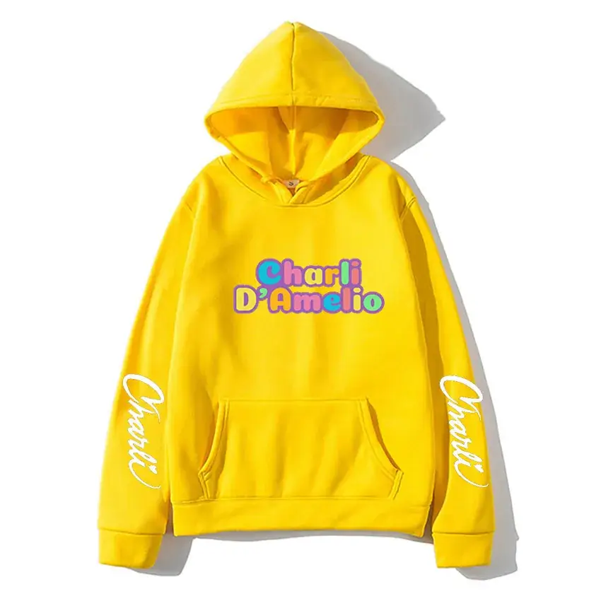 Orange Charli D'Amelio Unisex Hooded Sweatshirt - Image 3